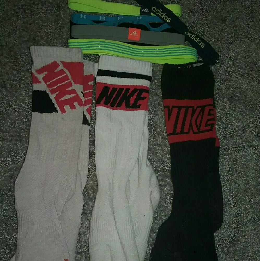 Nike basketball socks,Adidas/UnderArmour headbands